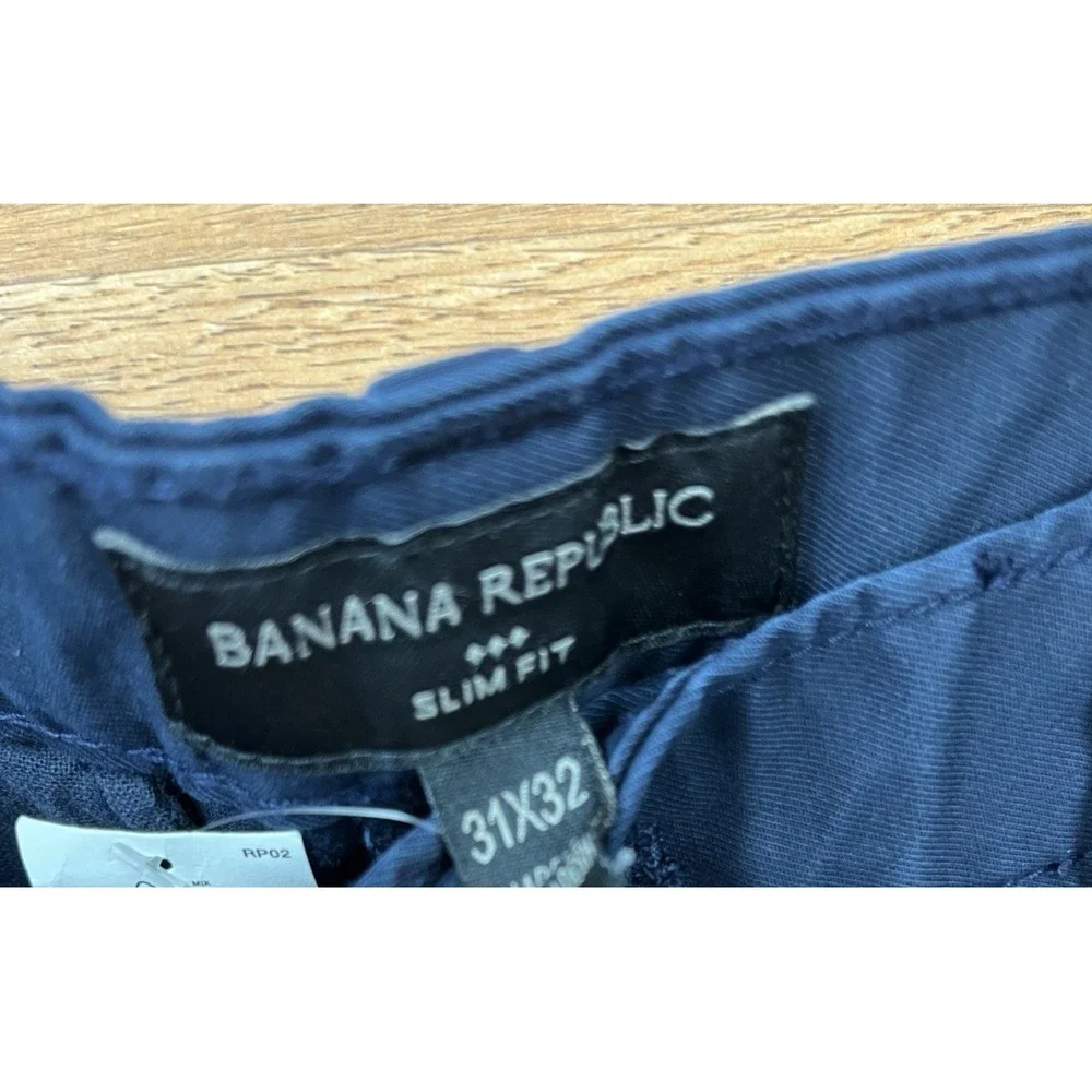 Banana Republic Lived-in Chino Men's Navy Blue Pants Size 31 x 32 Slim Fit NEW